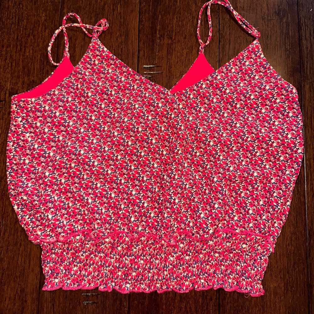 Red floral tank top!